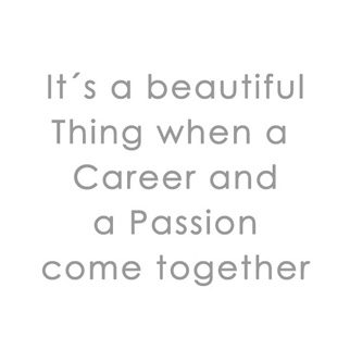 Leidenschaft Text auf hellem Hintergrund: "Es ist eine schöne Sache, wenn Karriere und Leidenschaft zusammenkommen."