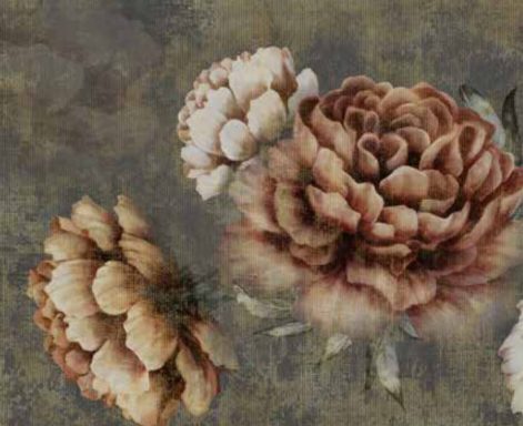 Rosenblüten in verschiedenen Brauntönen auf einem strukturierten Hintergrund.